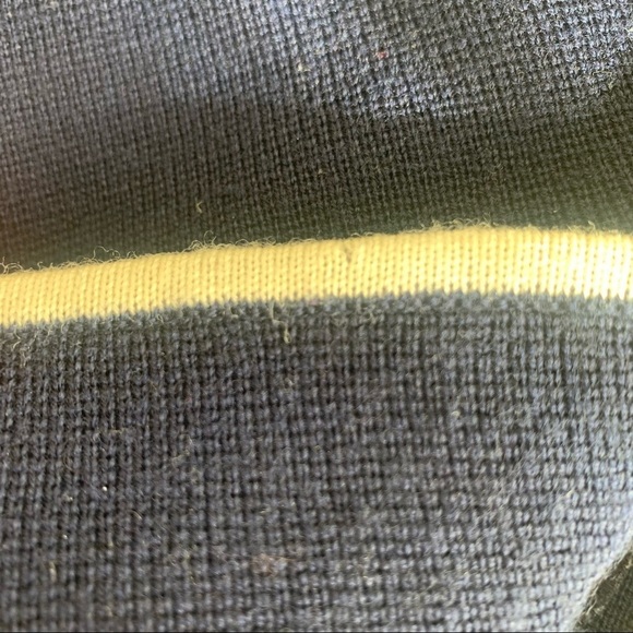 VTG LAUREN RALPH LAUREN Womens Merino Wool Cardi Jacket size M Navy Gold Crest. - Picture 9 of 16